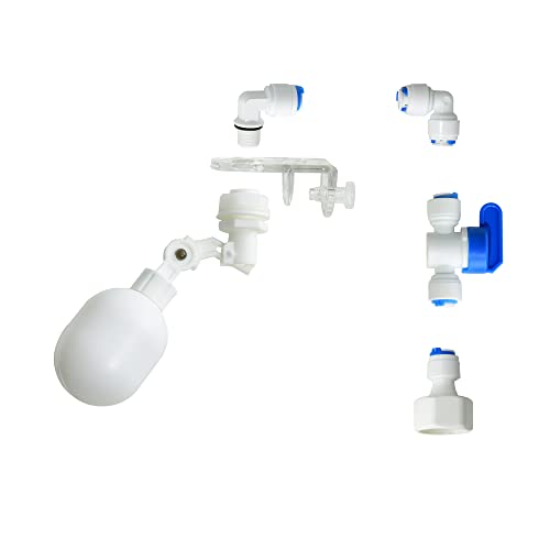 1/4 inch Plastic Adjustable Tube Float Valve Kit (1 Float + 5 Connect) - size: 1 Float + 5 Connect