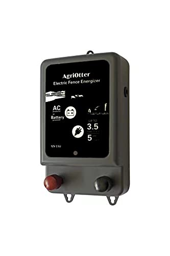 Electric Fence Energizer 20 Acre 2 in 1 Powered by Battery or AC Outlet 10000V 2J Pulse Electric
