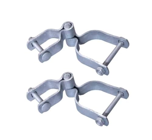 Plutreas 2 Pack Chain Link Fence Gate Hinge Kit, Galvanized Steel Gate Hinges with Female & Male Gate Hinges, Bolts & Nuts Included (1-3/8" x 2-3/8", 2 Pack) - color: 1-3/8" x 2-3/8"