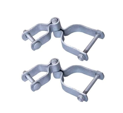 Plutreas 2 Pack Chain Link Fence Gate Hinge Kit, Galvanized Steel Gate Hinges with Female & Male Gate Hinges, Bolts & Nuts Included (1-3/8" x 2-3/8", 2 Pack) - color: 1-3/8" x 2-3/8"