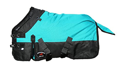Challenger 1200D Foal Turnout Waterproof Fleece Lined Medium Winter Blanket 519LG06 - color: Turquoise, size: 48 Inches