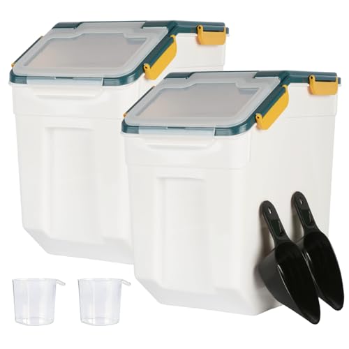 Saim 2Pack 25lb Flour&Rice Storage Container Bin,Rice Dispenser (Dark Blue) - color: 2Pack 25lbs Dark Blue