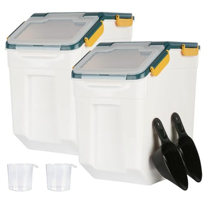 Saim 2Pack 25lb Flour&Rice Storage Container Bin,Rice Dispenser (Dark Blue) - color: 2Pack 25lbs Dark Blue