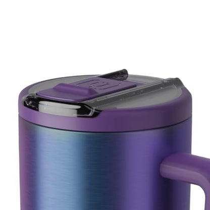 BrüMate Era Flip 40oz Tumbler with 100% Leakproof Covered Straw Lid | Hygienic Covered Straw | Insulated Stainless Steel Water Bottle with Handle | Cup Holder Friendly | BPA-Free (Dark Aura) - color: Dark Aura, size: 40 Ounces