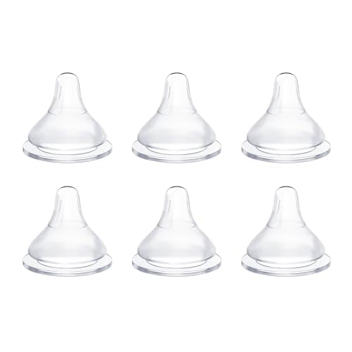 Silicone Bottle Nipples Compatible with MAM Bottles, Replacement Soft Nipple for Baby 3+ Months, Anti-Colic, BPA-Free, Medium Flow, Size M, 6-Pack - color: 3m+, Medium Flow, M