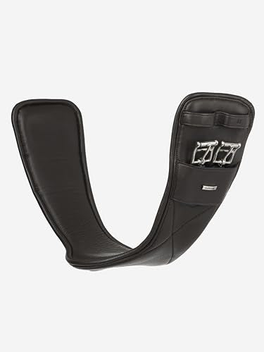 LeMieux Arika Contoured Dressage Girth - Soft Supple Leather - Shaped Around Elbows - D-Ring for Attachments - color: Brown, size: 24"