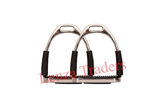 Silver Flexible Safety Stirrups – Shock Absorbing Stainless Steel Irons for Horse Riding - Stainless Steel Flexible Safety Stirrups - size: 4.75" inch