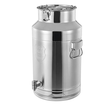 DYNAMI 9.2Gal 304 Stainless Steel Milk Bucket with Faucet,Thickened Stainless Steel Milk Can with Sealing Lid & Carry Handle,Large Liquid Container Storage,for Milk,Wine, Oil Storage Transport (35L) - size: 35L/9.2gal