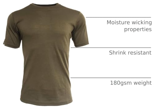 SHEEP RUN Men's Merino Wool Lightweight Hiking Running Workout Breathable Base Layer T Shirt - color: Coyote Brown, size: Medium