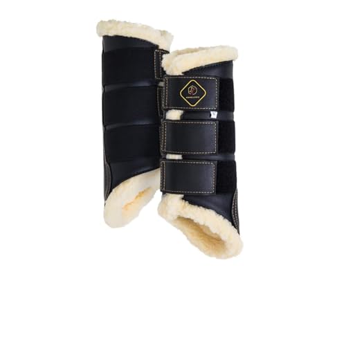 Kavallerie Classic Tendon Boots, Impact-Absorbing Material, Breathable & Evenly Distribute Pressure, Protect Tendon and Ligaments, Anti-Slip, Anti- Sore and Moisture Repellant Show Jumping Boots - color: Support Boots(fleece), Black