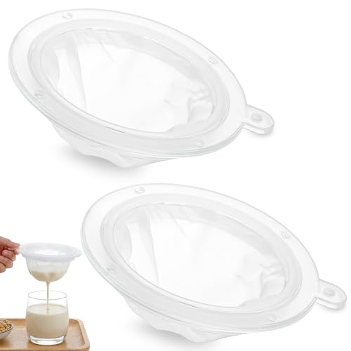 2pcs Extra Fine Mesh Strainer, 100 & 300 Mesh Nylon Strainer, Plastic Ultra Fine Meshs Strainer, for 5 Inch Filter Funnel for Filtering Coffee, Juice, Oils, Wine, Soy Milk