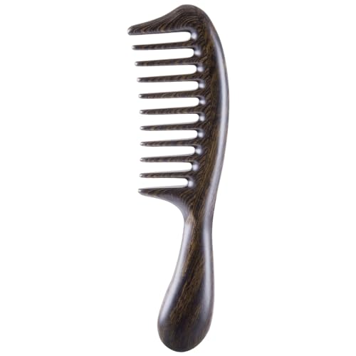 Louise Maelys Black Sandalwood Wide Tooth Comb For Curly Hair - color: Black
