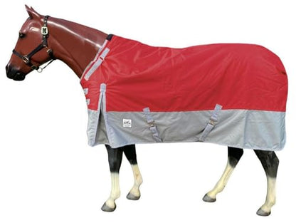 1200 Denier Waterproof Adjustable Neck Turnout Sheet - color: Red, size: 69