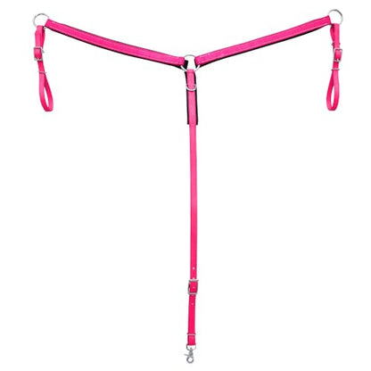 HILASON Western Horse Biothane Leather Breast Collar Tack - color: Pink & Black