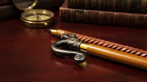 Handmade Solid Brass Head Handle Vintage Style Antique Wooden Walking Stick Cane Gift (3 Fold Wooden Walking Cane) - style: Dragon walking stick