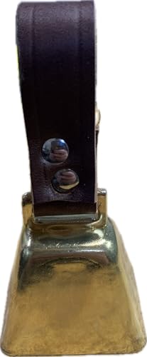 Dog Collar Cow Bell - color: Brass, size: 4) Medium-Large (1 3/4" H x 2" W)