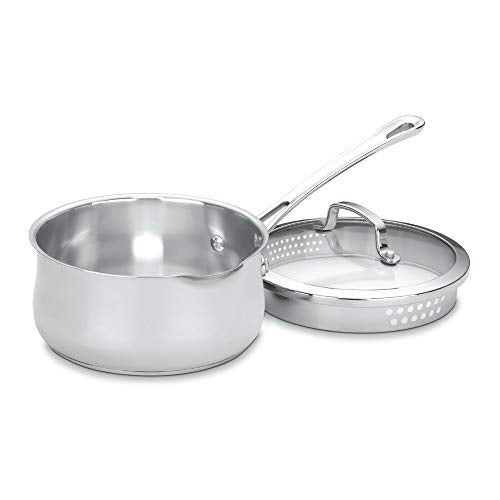 Cuisinart 419-18P 2-Quart Pour Saucepan with Cover Contour Cookware, Stainless Steel - color: Stainless Steel, size: 2 Quarts