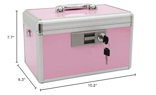 xydstay Medicine Lock Box, 10.2" x 6.2" x 7.7", Pink - size: 10.2x6.2x7.7 Inch (Pack of 1)
