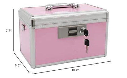 xydstay Medicine Lock Box, 10.2" x 6.2" x 7.7", Pink - size: 10.2x6.2x7.7 Inch (Pack of 1)