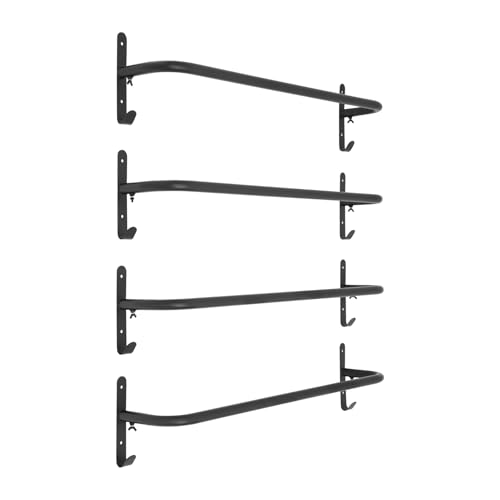 4-Pack Saddle Blanket Rack, Wall Mounted Horse Blanket Holder with Hooks, Saddle Pad Rack, 33.8" Storage Organizer for Barn, Stable, Tack Room