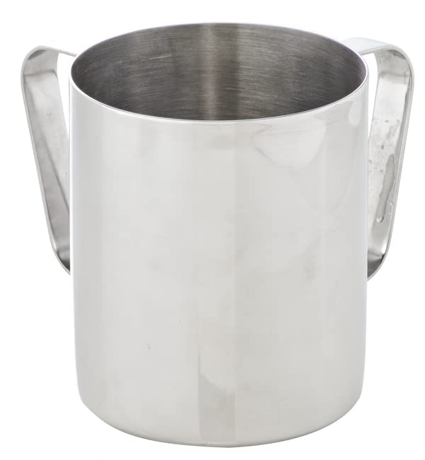 The Kosher Cook Stainless Steel Netilat Yadayim Cup - Medium 5” Straight Solid - Dual Handle - Rust, Break and Crack Proof Negel Vasser Cup - Judaica Gift Collection