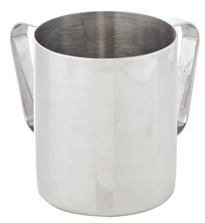 The Kosher Cook Stainless Steel Netilat Yadayim Cup - Medium 5” Straight Solid - Dual Handle - Rust, Break and Crack Proof Negel Vasser Cup - Judaica Gift Collection
