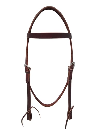 Horse Western Knotted Bosal Rawhide Hanger Headstall w/ Braided Reins 78J04 - color: Brown
