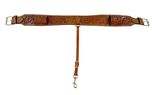 Floral Tooled Heavy Leather Back Rear Cinch Flank Billet Western Horse Girth Trail TACK
