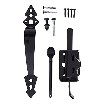 National Hardware N109-040 Heavy Duty Gate Latch for Outdoor Fence and Door with WeatherGuard Protection, Black Thumb Latch Hardware for Wooden Gates and Fence Latches (Pack of 5) - size: (Pack of 5)