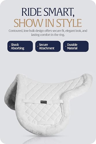 Equinavia Eidsvoll White English Saddle Pad, Ultra Fleece Trim Design - size: Small