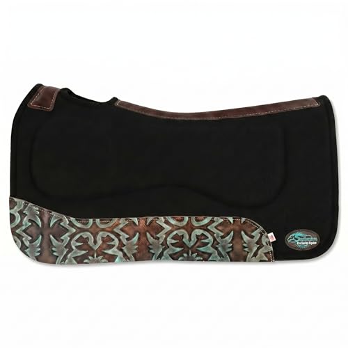 Southwestern Equine OrthoRide All Purpose Trail Riding Black Saddle Pad Made in the USA. - color: Black with Laredo