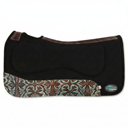 Southwestern Equine OrthoRide All Purpose Trail Riding Black Saddle Pad Made in the USA. - color: Black with Laredo
