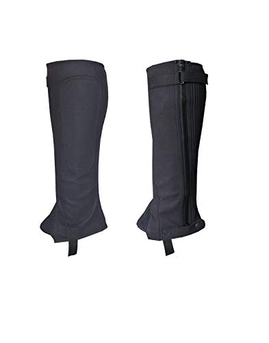 Unisex Adult Amara Synthetic Equestrian Half Chaps Black Leather Half Chaps (X-Small) - size: X-Small