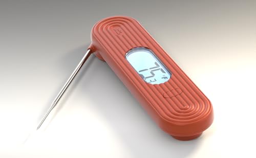 ONLY HUMAN HDP-01 Digital Instant Read Meat Thermometer, High Accuracy Food Cooking Thermometer with Ultra Bright Backlight Display (Terracotta) - color: Terracotta