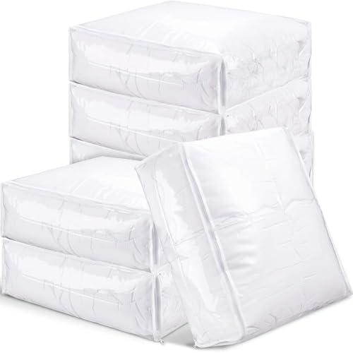 Shappy 6 Packs Clear Plastic Storage Bags with Zipper, 24 x 20 x 11 Inch | Sweater Bags, Moth Proof Protection, Vinyl, For Blankets Clothes Bed Sheet Comforters Pillows Quilt Closet Linen Organizer - size: 24 x 20 x 11 Inch