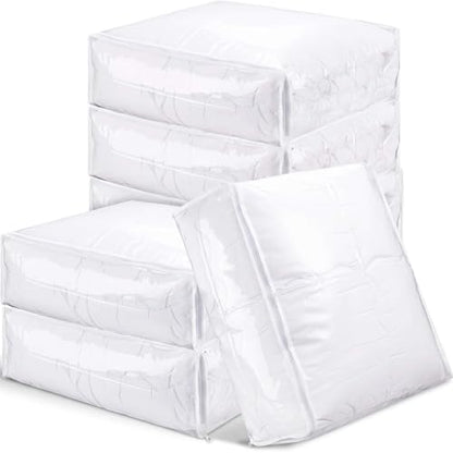 Shappy 6 Packs Clear Plastic Storage Bags with Zipper, 24 x 20 x 11 Inch | Sweater Bags, Moth Proof Protection, Vinyl, For Blankets Clothes Bed Sheet Comforters Pillows Quilt Closet Linen Organizer - size: 24 x 20 x 11 Inch
