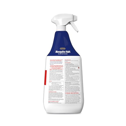 Farnam Mosquito Halt Repellent Spray for Horses, 32 oz | Bug repellent spray kills and repels; Also repels face flies, stable flies, house flies, gnats, mites, chiggers and lice - size: 32 Fl Oz (Pack of 1)