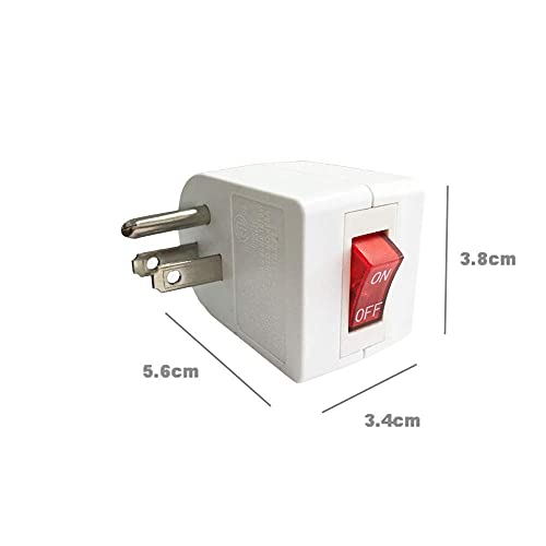 Oviitech 4 Pack Grounded Outlet Wall Tap Adapter with On/Off Power Switch，Single Outlet with Switch in White - size: 4