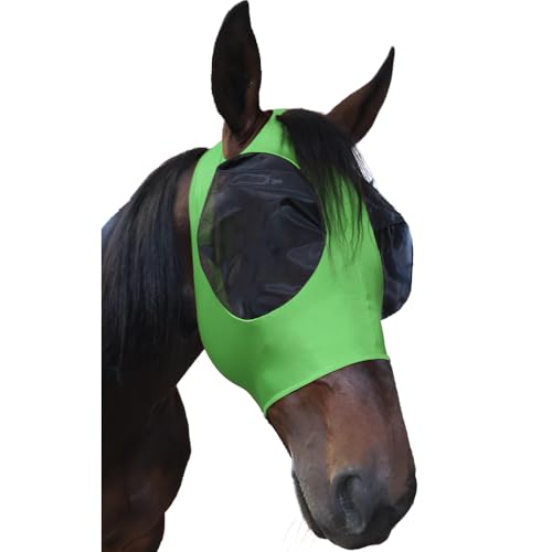 Stretch-Fit Fly Mask - color: Lime, size: Horse