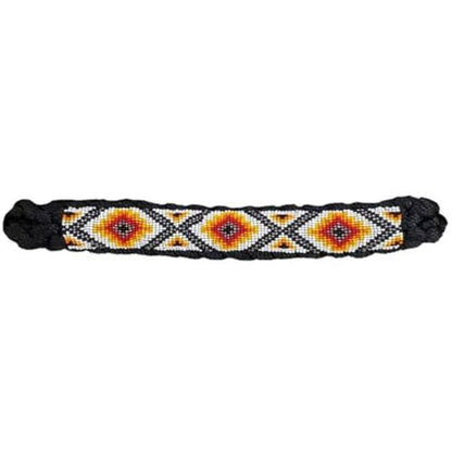 Professional's Choice Cowboy Braided Horse Halter - color: Black/Orange, style: Beads