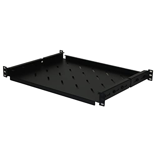 Aeons 1U 19-inch Fixed Rack Server Shelf Vented 4 Post Rack Mount Shelf 14 inches Adjustable Mounting Depth, for IT Data Network Cabinet Enclosure Equipment - style: 13.4 - 16.6" Fixed