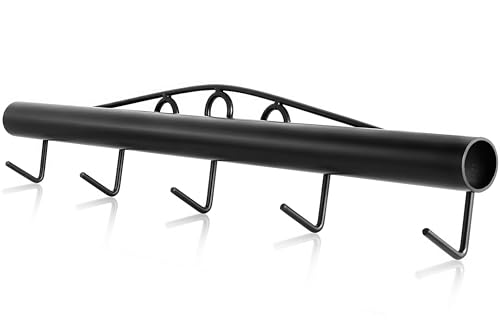 Livestock Chain Link Fence Stretcher Puller, 5-Hook Bar, Black | Chain-link fencing pulling tool with 2 extra chain link for reinforced tension stability, fits fence building & repair work