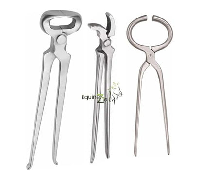 3 PCS Farrier Horse Hoof Care Kit – 15” Hoof Nippers, Hoof Clincher & Hoof Tester – Heavy-Duty Equine Trimming & Shoeing Tools Set for Farriers, Blacksmiths & Horse Owners – Steel Farrier Tools Kit