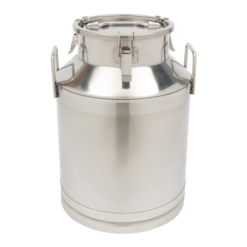 DYNAMI 13.2Gal Stainless Steel Milk Bucket With Sealing Lid and Carry Handle,0.04inch Thickened Stainless Steel Milk Can Large Liquid Container Storage,for Wine, Oil Storage Transport (50L/13.2Gal) - size: 50L/13.2Gal