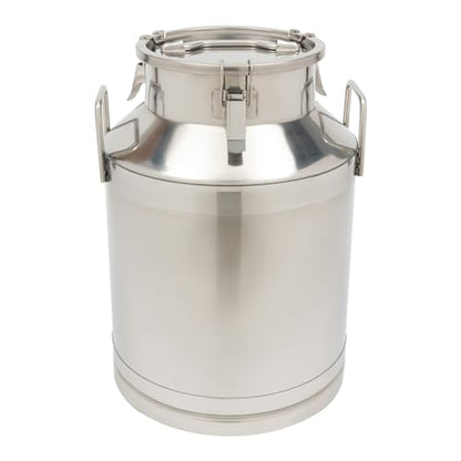 DYNAMI 13.2Gal Stainless Steel Milk Bucket With Sealing Lid and Carry Handle,0.04inch Thickened Stainless Steel Milk Can Large Liquid Container Storage,for Wine, Oil Storage Transport (50L/13.2Gal) - size: 50L/13.2Gal