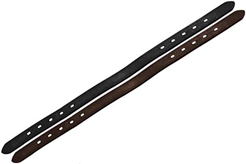Tahoe Tack Double Stitched Leather Breakaway Halter Replacement Crown – Your Choice of 21" or 25" Length - color: Black, size: 21"