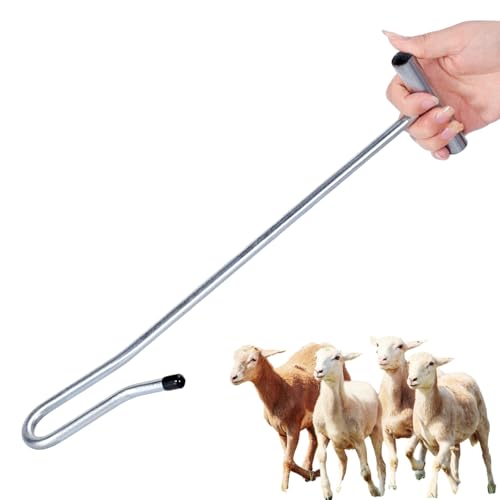 Goat Catcher Leg Hook, Sheep Catching Tools Stainless Catching Sheep Leg Crook Hook Catcher Poultry Leg Pole for Breeding Farms Grabber Capture Tool (15.74") - size: 15.74"