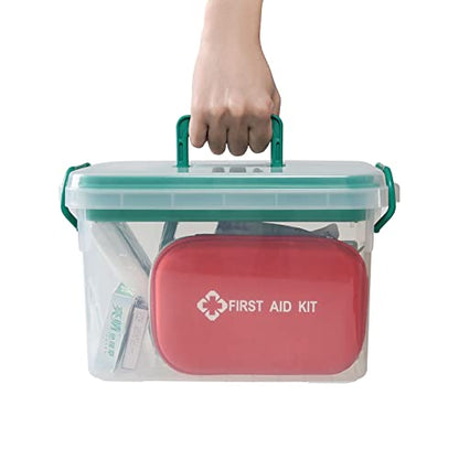 Clear Plastic First Aid Box Empty, Family Medicine Kit Storage Box