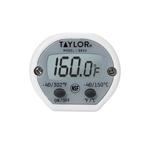 Taylor Instant Read Digital Meat Thermometer for Grill, BBQ & Kitchen, NSF Approved, Fast Internal Temperature Readings, F/C Switchable Display, Battery Included, Pocket Sleeve Clip, White - style: Fast Reading Pocket Thermometer