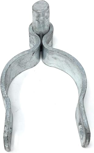 Chain Link Gate Post Hinge - Heavy Duty Pressed Steel - Includes Carriage Bolts & Nuts (Galvanized Steel, 2-3/8") - color: Galvanized Steel, size: 2-3/8"